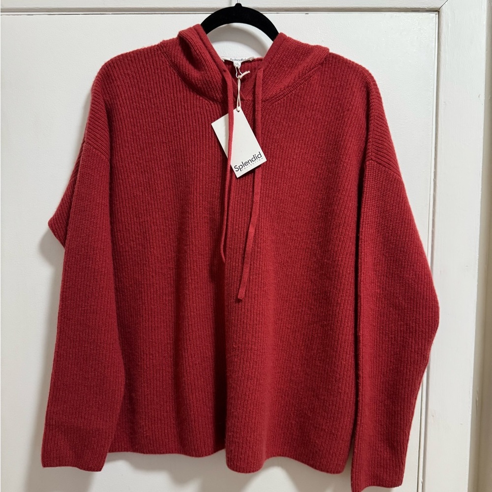 Cashmere Hoodie Sweater. New & never worn. Rust color.